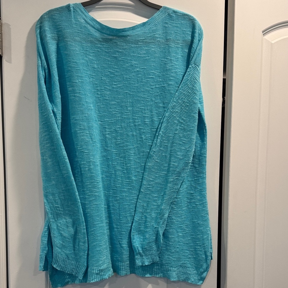 Eileen Fisher shirt/sweater. Beautiful turquoise. Womens XL. Good used cond. - Picture 7 of 8